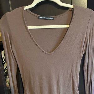 Naked Wardrobe brown bodysuit